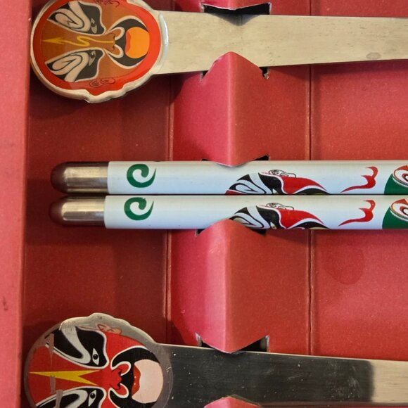 Peking Opera Mask 4-pc Stainless Cutlery Set - Picture 4 of 6